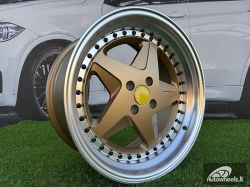 Ratlankis Ferrari 348 Style R17X8.5J 4X100 ET30 73.1 Matt Bronze with Diamond cut lip and black rivets wheel