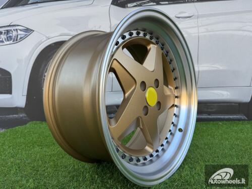 Ratlankis Ferrari 348 Style R17X8.5J 4X100 ET30 73.1 Matt Bronze with Diamond cut lip and black rivets wheel