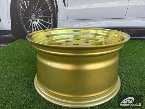 Ratlankis Ferrari 348 Style R17X8.5J 4X100 ET30 73.1 Gold with Golden Lip, Gold Tint and chrome rivets wheel