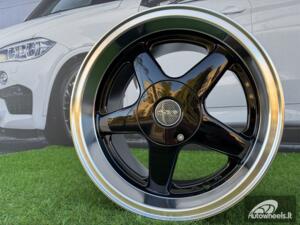Ratlankis Azev Type A Style R15X8J 4X100/4X114.3 ET20 73.1 Black with Diamond Cut Lip