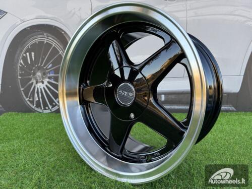Ratlankis Azev Type A Style R15X8J 4X100/4X114.3 ET20 73.1 Black with Diamond Cut Lip wheel