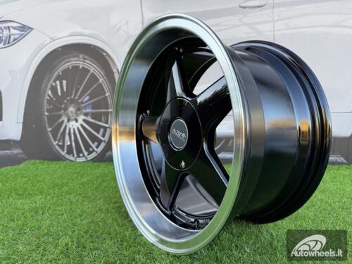 Ratlankis Azev Type A Style R15X8J 4X100/4X114.3 ET20 73.1 Black with Diamond Cut Lip wheel