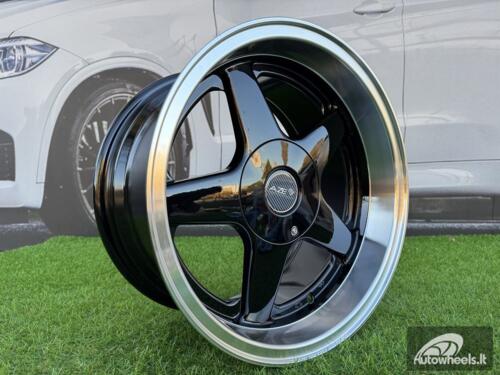 Ratlankis Azev Type A Style R15X8J 4X100/4X114.3 ET20 73.1 Black with Diamond Cut Lip wheel