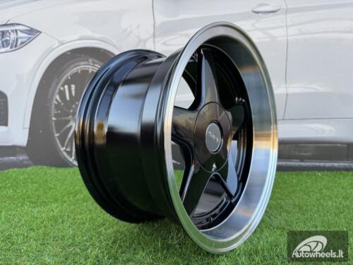 Ratlankis Azev Type A Style R15X8J 4X100/4X114.3 ET20 73.1 Black with Diamond Cut Lip wheel