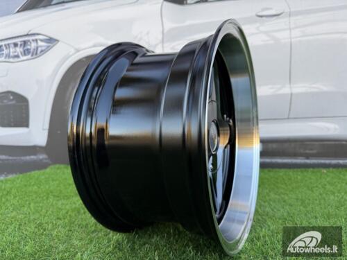 Ratlankis Azev Type A Style R15X8J 4X100/4X114.3 ET20 73.1 Black with Diamond Cut Lip wheel