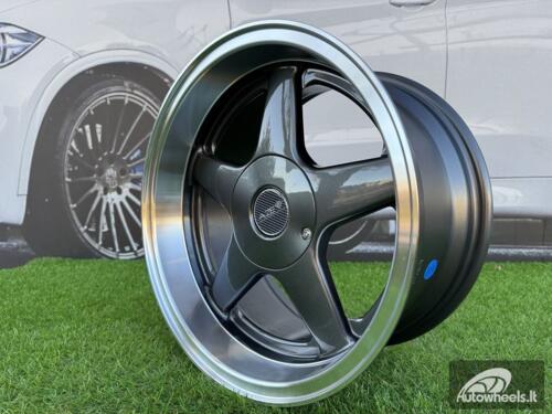 Ratlankis Azev Type A Style R15X8J 4X100/4X114.3 ET20 73.1 Grey with Diamond Cut Lip wheel
