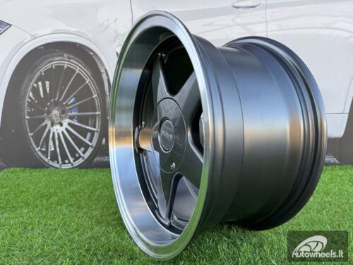 Ratlankis Azev Type A Style R15X8J 4X100/4X114.3 ET20 73.1 Grey with Diamond Cut Lip wheel