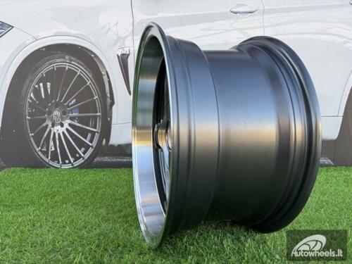 Ratlankis Azev Type A Style R15X8J 4X100/4X114.3 ET20 73.1 Grey with Diamond Cut Lip wheel