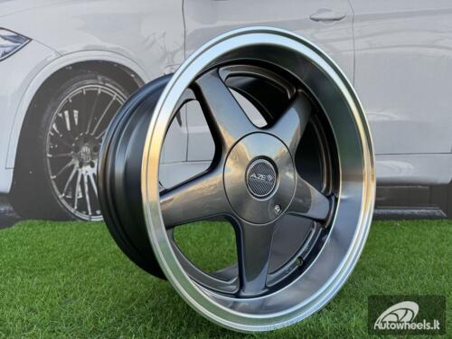 Ratlankis Azev Type A Style R15X8J 4X100/4X114.3 ET20 73.1 Grey with Diamond Cut Lip wheel