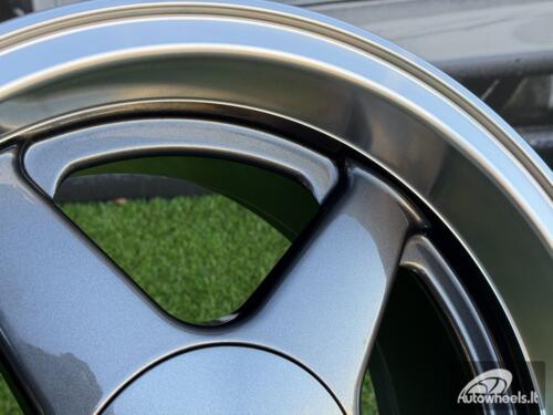 Ratlankis Azev Type A Style R15X8J 4X100/4X114.3 ET20 73.1 Grey with Diamond Cut Lip wheel