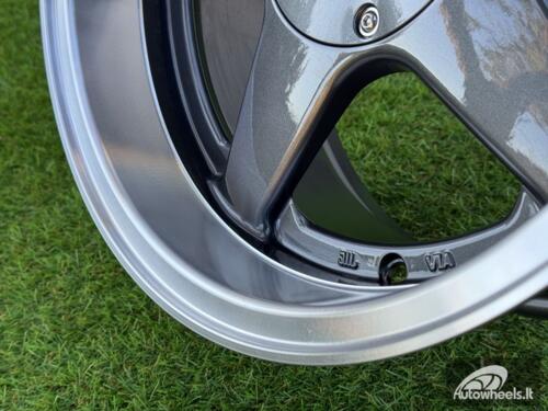 Ratlankis Azev Type A Style R15X8J 4X100/4X114.3 ET20 73.1 Grey with Diamond Cut Lip wheel