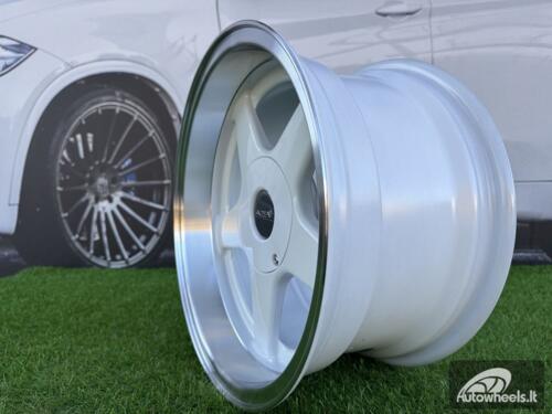 Ratlankis Azev Type A Style R15X8J 4X100/4X114.3 ET20 73.1 White with Diamond Cut Lip wheel