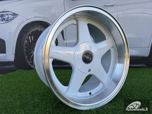 Ratlankis Azev Type A Style R15X8J 4X100/4X114.3 ET20 73.1 White with Diamond Cut Lip wheel
