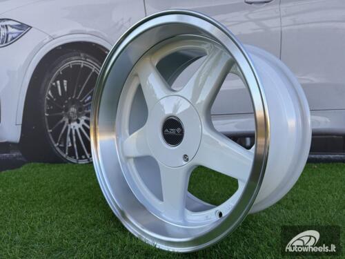 Ratlankis Azev Type A Style R15X8J 4X100/5X114.3 ET20 73.1 White with Diamond Cut Lip