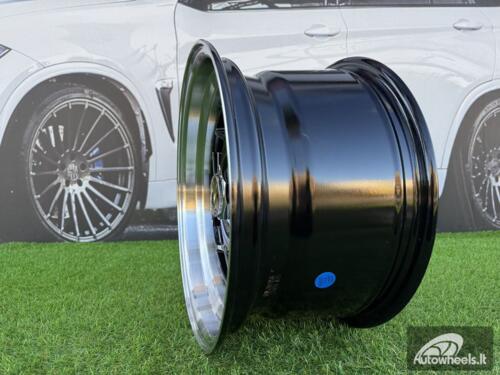 Ratlankis Ferrari Billet style 15X8.25J 4X100/4X114.3 ET20 73.1 Black with Diamond cut lip and black rivets wheel