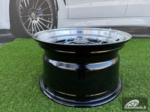 Ratlankis Ferrari Billet style 15X8.25J 4X100/4X114.3 ET20 73.1 Black with Diamond cut lip and black rivets wheel