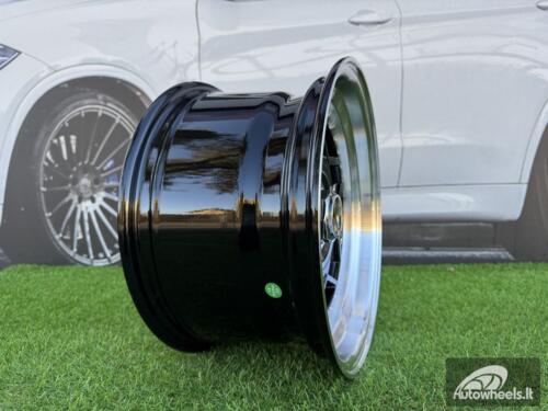 Ratlankis Ferrari Billet style 15X8.25J 4X100/4X108 ET20 73.1 Black with Diamond cut lip and chrome rivets