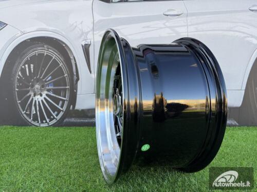 Ratlankis Ferrari Billet style 15X8.25J 4X100/4X108 ET20 73.1 Black with Diamond cut lip and chrome rivets wheel