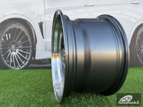 Ratlankis Ferrari Billet style 15X8.25J 4X100/4X114.3 ET20 73.1 Grey with Diamond cut lip and black rivets wheel