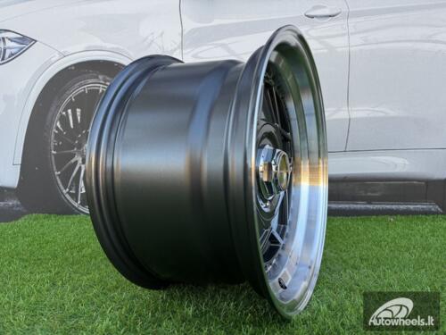 Ratlankis Ferrari Billet style 15X8.25J 4X100/4X114.3 ET20 73.1 Grey with Diamond cut lip and black rivets wheel
