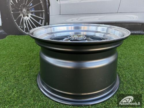 Ratlankis Ferrari Billet style 15X8.25J 4X100/4X114.3 ET20 73.1 Grey with Diamond cut lip and black rivets wheel