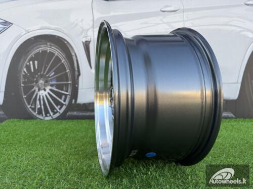 Ratlankis Ferrari Billet style 15X8.25J 4X100/4X108 ET20 73.1 Grey with Diamond cut lip and chrome rivets