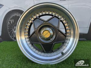 Ratlankis Ferrari Billet style 15X8.25J 4X100/4X108 ET20 73.1 Grey with Diamond cut lip and chrome rivets