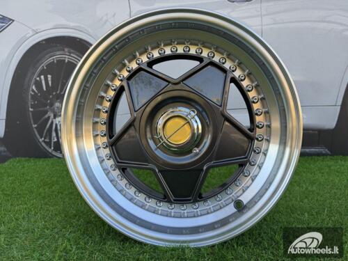 Ratlankis Ferrari Billet style 15X8.25J 4X100/4X108 ET20 73.1 Grey with Diamond cut lip and chrome rivets wheel