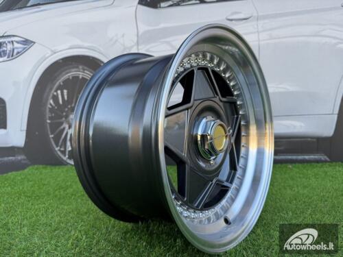 Ratlankis Ferrari Billet style 15X8.25J 4X100/4X108 ET20 73.1 Grey with Diamond cut lip and chrome rivets wheel