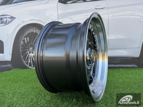 Ratlankis Ferrari Billet style 15X8.25J 4X100/4X108 ET20 73.1 Grey with Diamond cut lip and chrome rivets wheel