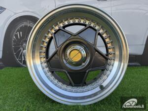 Ratlankis Ferrari Billet style 15X8.25J 4X100/4X108 ET20 73.1 Grey with Diamond cut lip and chrome rivets wheel