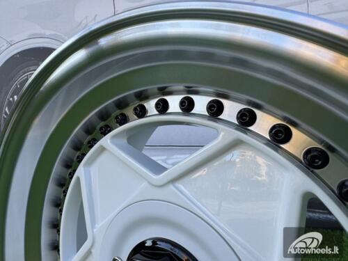 Ratlankis Ferrari Billet style 15X8.25J 4X100/4X114.3 ET20 73.1 White with Diamond cut lip and black rivets
