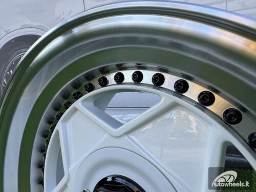 Ratlankis Ferrari Billet style 15X8.25J 4X100/4X114.3 ET20 73.1 White with Diamond cut lip and black rivets wheel