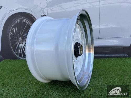 Ratlankis Ferrari Billet style 15X8.25J 4X100/4X108 ET20 73.1 White with Diamond cut lip and chrome rivets