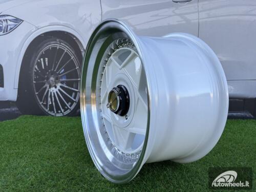 Ratlankis Ferrari Billet style 15X8.25J 4X100/4X108 ET20 73.1 White with Diamond cut lip and chrome rivets wheel