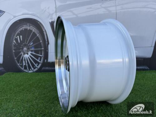 Ratlankis Ferrari Billet style 15X8.25J 4X100/4X108 ET20 73.1 White with Diamond cut lip and chrome rivets wheel
