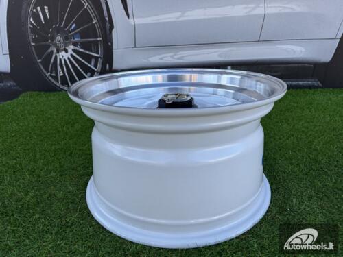 Ratlankis Ferrari Billet style 15X8.25J 4X100/4X108 ET20 73.1 White with Diamond cut lip and chrome rivets wheel
