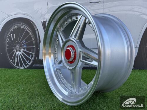 Ratlankis Ferarri 458 Split Style R17X8.5J 5X112/5X120 ET20 73.1 Silver with Diamond cut and silver rivets wheel