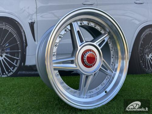 Ratlankis Ferarri 458 Split Style R17X8.5J 5X112/5X120 ET20 73.1 Silver with Diamond cut and silver rivets wheel