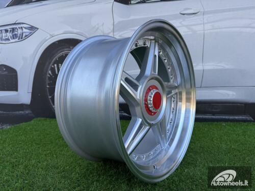 Ratlankis Ferarri 458 Split Style R17X8.5J 5X112/5X120 ET20 73.1 Silver with Diamond cut and silver rivets wheel