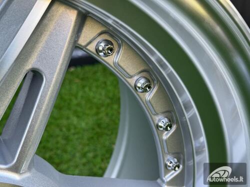 Ratlankis Ferarri 458 Split Style R17X8.5J 5X112/5X120 ET20 73.1 Silver with Diamond cut and silver rivets wheel