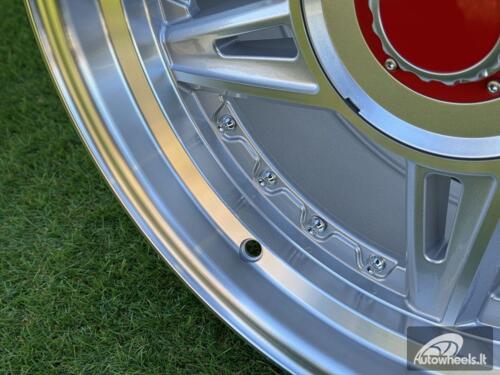 Ratlankis Ferarri 458 Split Style R17X8.5J 5X112/5X120 ET20 73.1 Silver with Diamond cut and silver rivets wheel