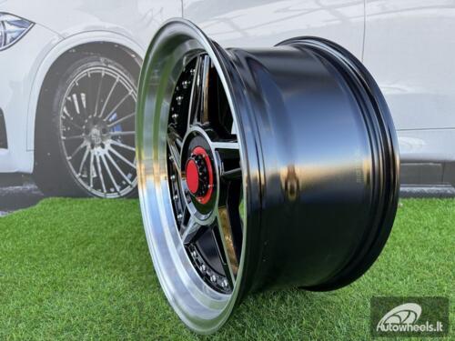  Ratlankis Ferarri 458 Split Style R17X8.5J 4X100/4X108 ET20 73.1 Black with Diamond cut and silver rivets