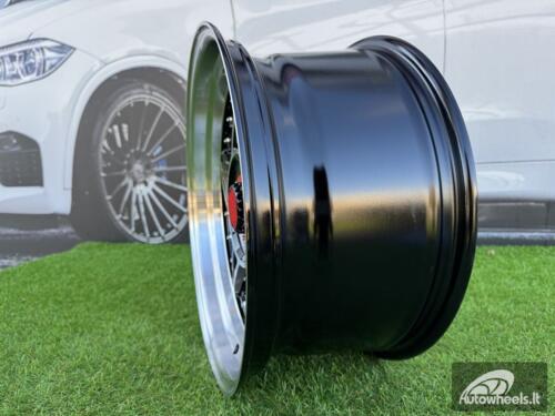 Ratlankis Ferarri 458 Split Style R17X8.5J 4X100/4X108 ET20 73.1 Black with Diamond cut and silver rivets wheel