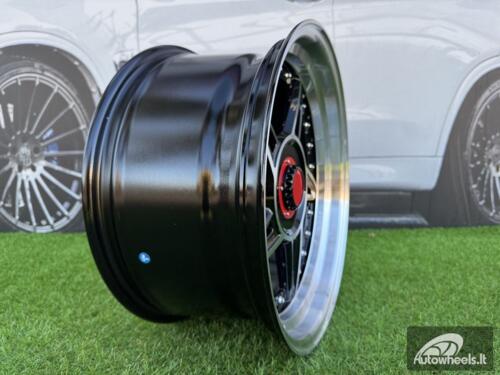 Ratlankis Ferarri 458 Split Style R17X8.5J 4X100/4X108 ET20 73.1 Black with Diamond cut and silver rivets wheel