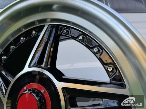 Ratlankis Ferarri 458 Split Style R17X8.5J 4X100/4X108 ET20 73.1 Black with Diamond cut and silver rivets wheel