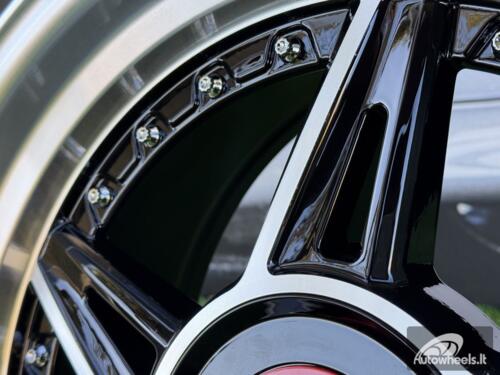 Ratlankis Ferarri 458 Split Style R17X8.5J 4X100/4X108 ET20 73.1 Black with Diamond cut and silver rivets wheel