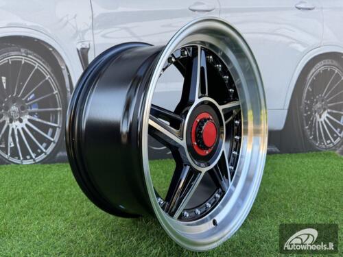  Ratlankis Ferarri 458 Split Style R17X8.5J 5X112/5X120 ET20 73.1 Black with Diamond cut and silver rivets 