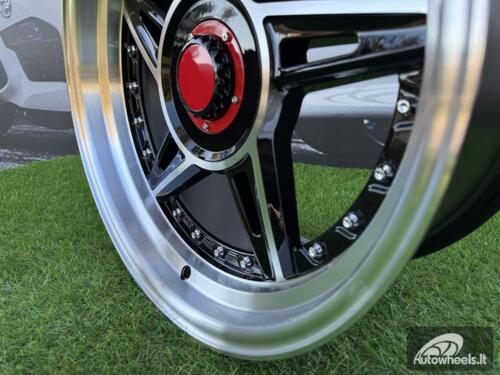  Ratlankis Ferarri 458 Split Style R17X8.5J 5X112/5X120 ET20 73.1 Black with Diamond cut and silver rivets 