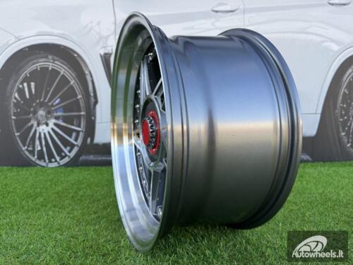  Ratlankis Ferarri 458 Split Style R17X8.5J 4X100/4X108 ET20 73.1 Grey with Diamond cut and silver rivets